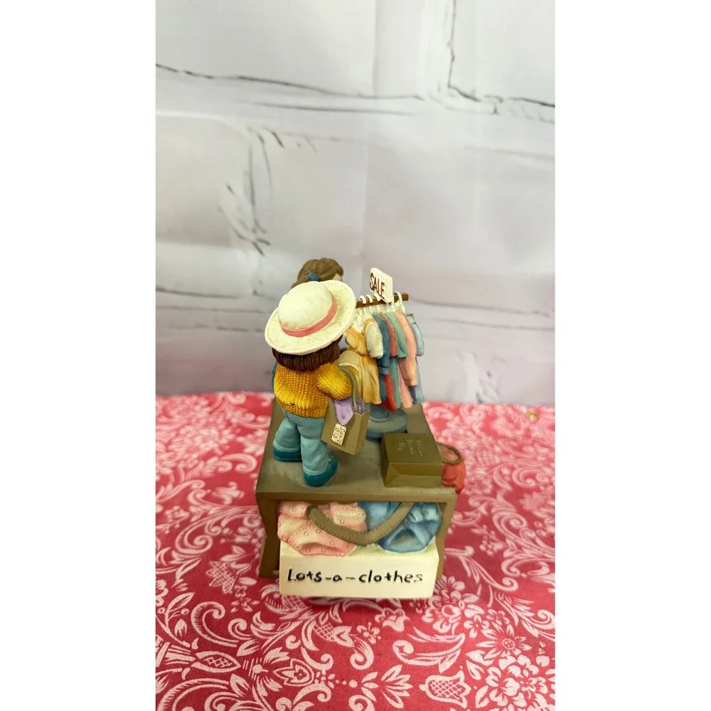 Vintage Shoppin Buddies Musical Figurine Rotating Clothes Rack Shop Til We Drop